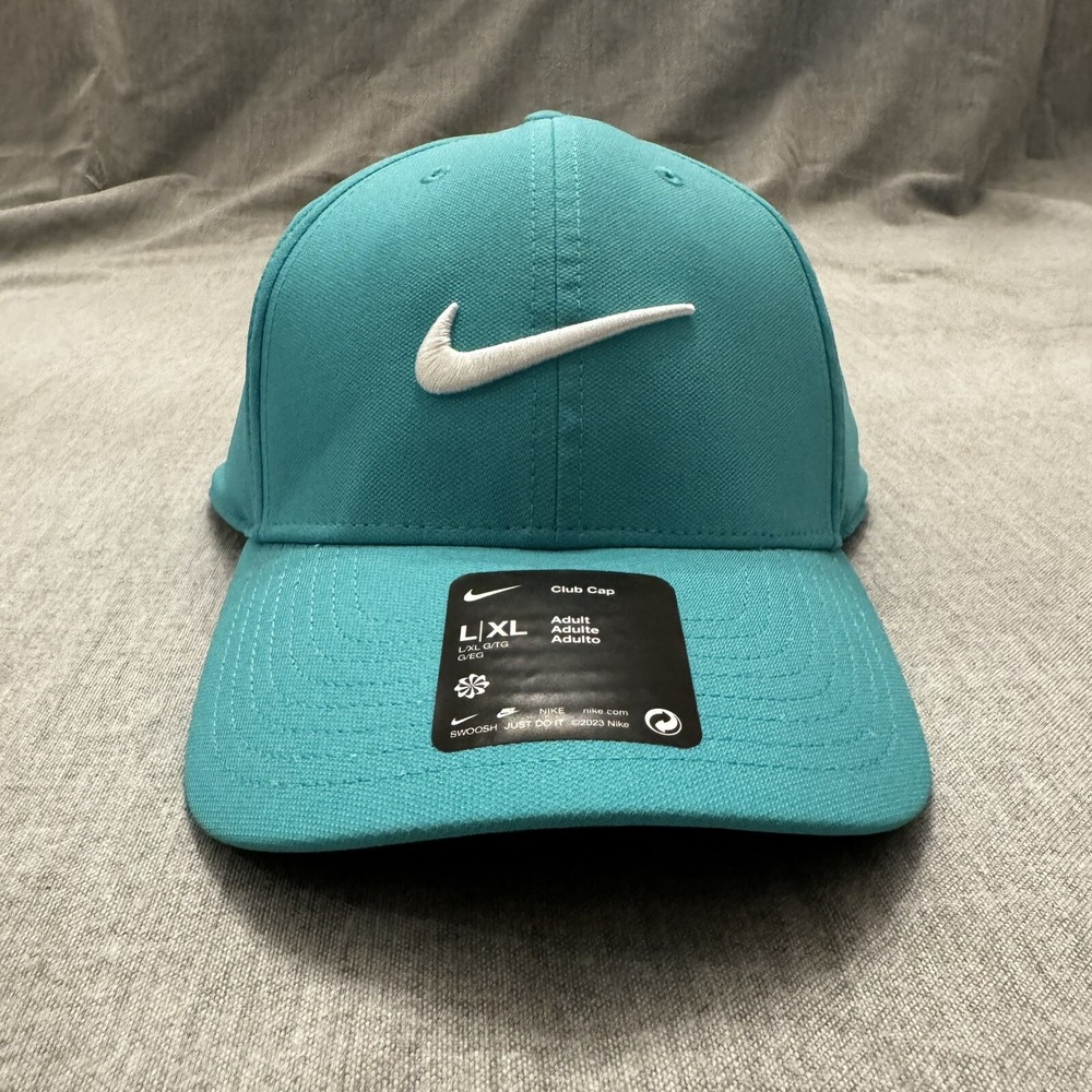 Nike Dri FIT Hat Golf Club Cap Adjustable Structured Swoosh Jade Green L/XL